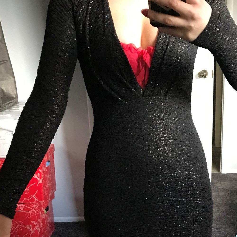 Black sparkly clubbing mini dress